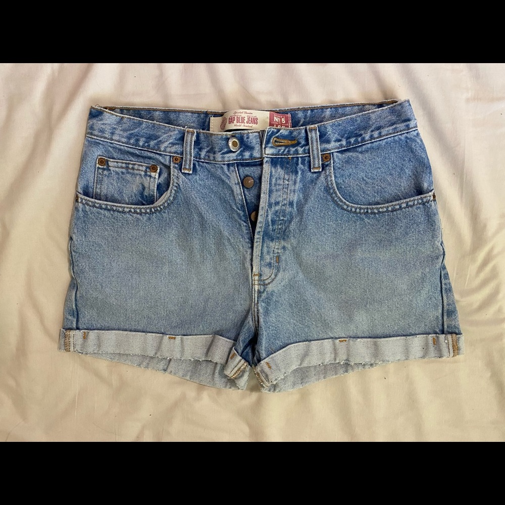 High waisted vintage jean shorts